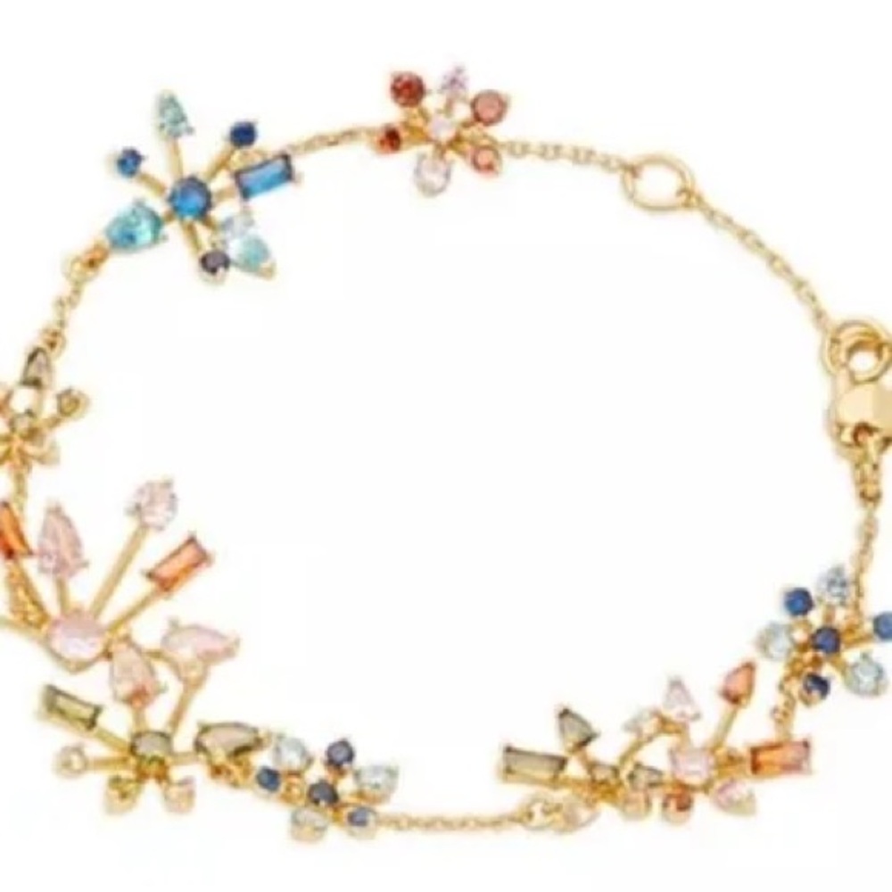 Authentic kate spade New with tag & pouch. Multicolor Crystal Floral Bracelet